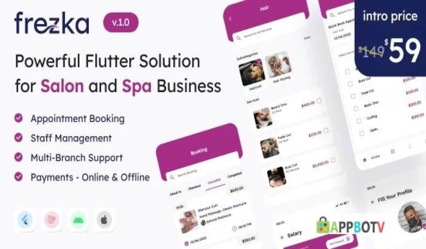 Frezka v2.3.0 - All-in-one Salon & Spa Business Solution in Flutter + Laravel